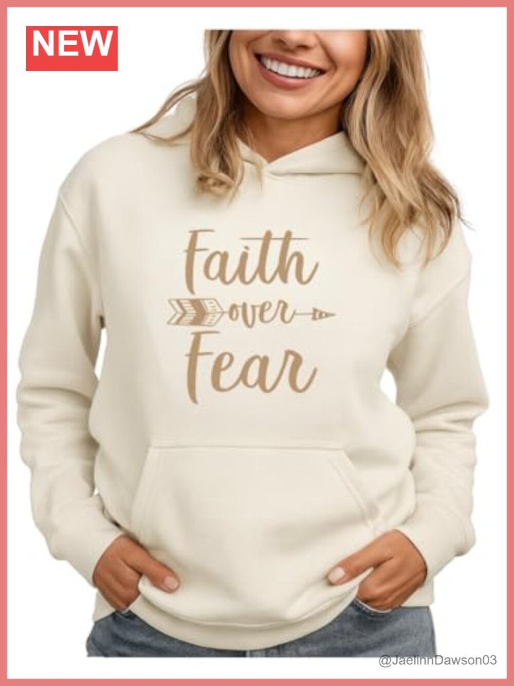 Faith Over Fear Hoodie Women Teens Christian Religious Graphic Sweatshirt